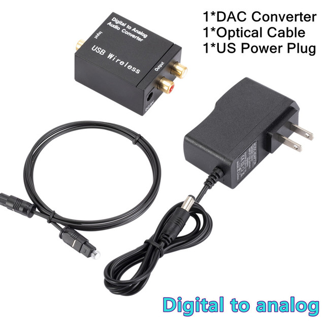 to Analog Audio Converter Bluetooth 5.0 Optical Fiber Toslink Coaxial Signal to RCA R/L Audio Decoder DAC Amplifier