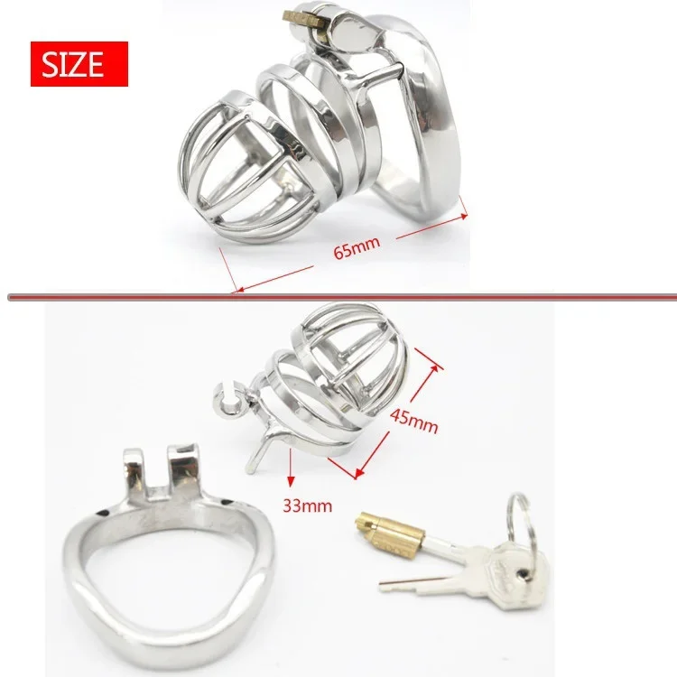 Male Stainless Steel Cock Cage Penis Ring Chastity Device Catheter Stealth New Lock Adult Belt Sex Toy