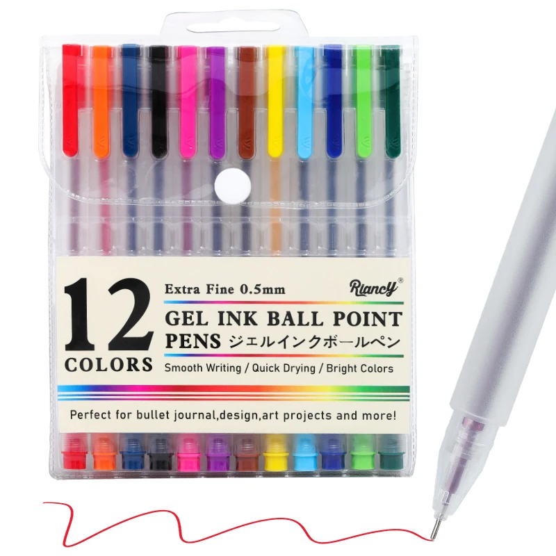 

12Pcs/Set Gel Pen Set 0.5mm gel pens School Office Adult Coloring Book Journals Drawing Doodling Art Markers Promotion Pen 04037