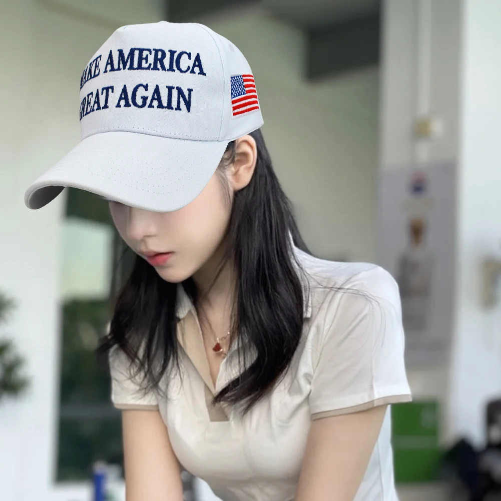 Baseball Hat MAGA American Trucker Hat Sunshade Make America Great Again Slogan USA Flag Hat Make America Great Again Flag Baseball Cap