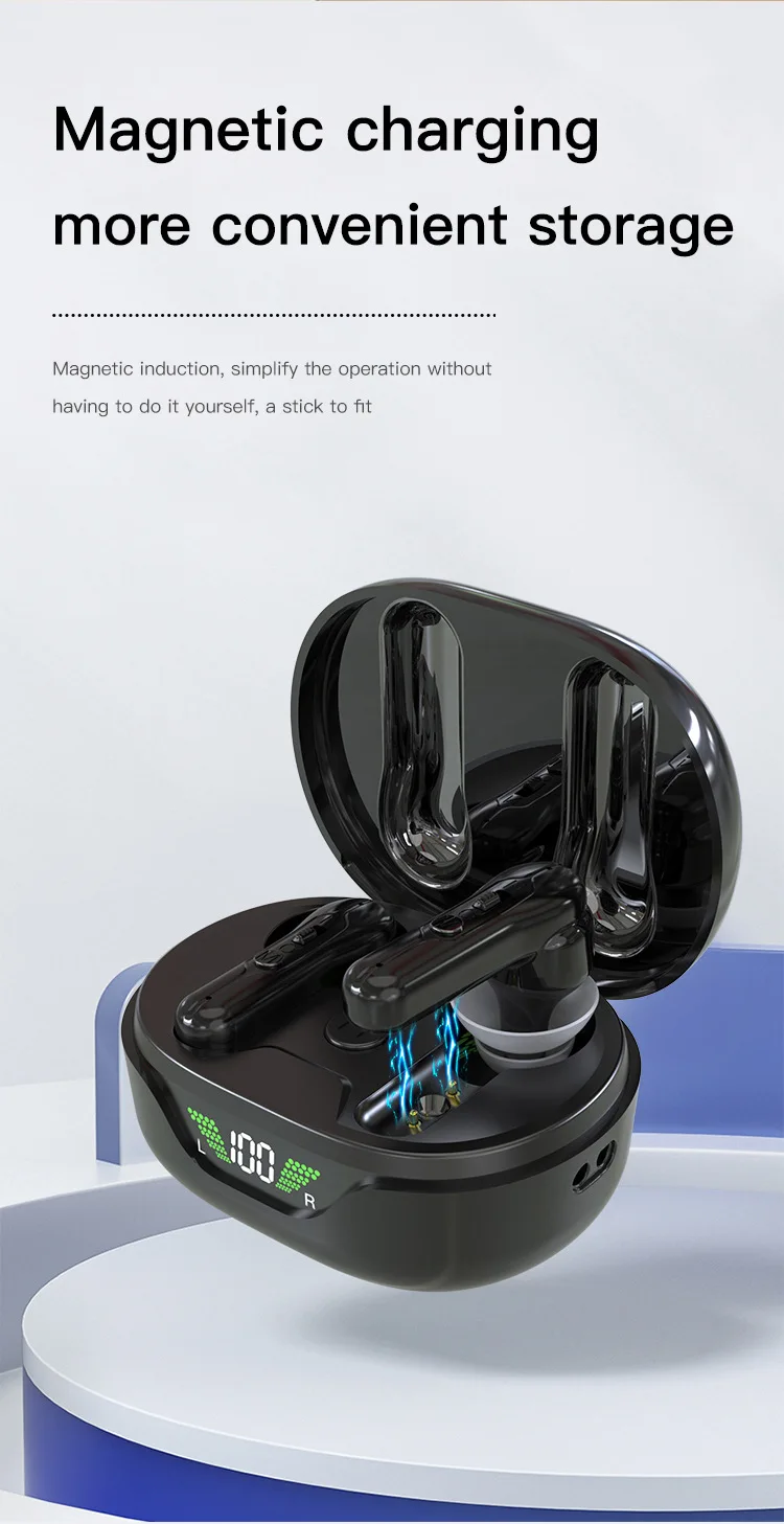 TWS Rechargeable Hearing Aids Digital Power Display Case Wireless Professional S