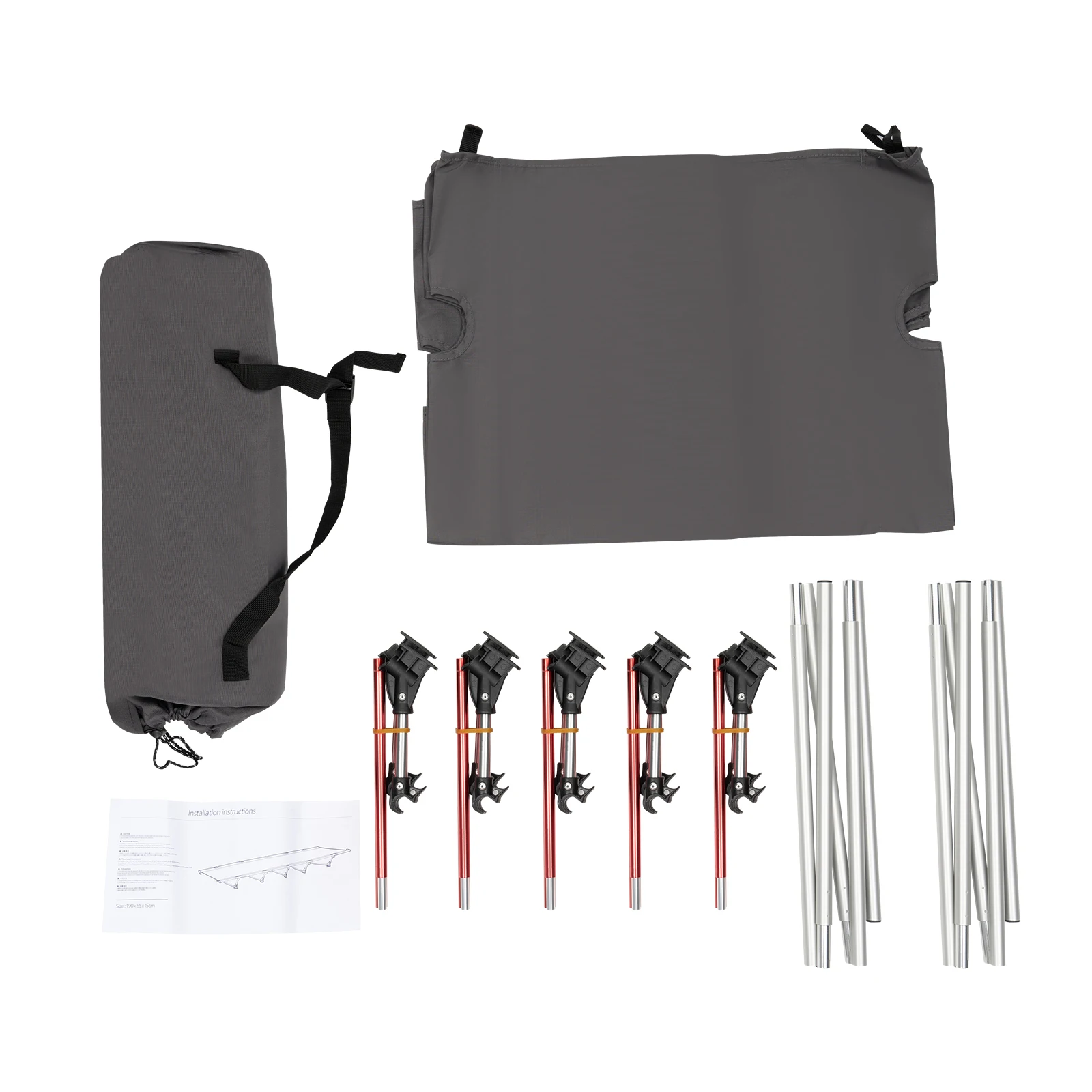 Faltbares Campingbett, tragbares Klappbett, Oxford-Stoff, ultraleichtes, kompaktes Zeltbett für den Außenbereich, 150 kg Tragfähigkeit – Detail 10