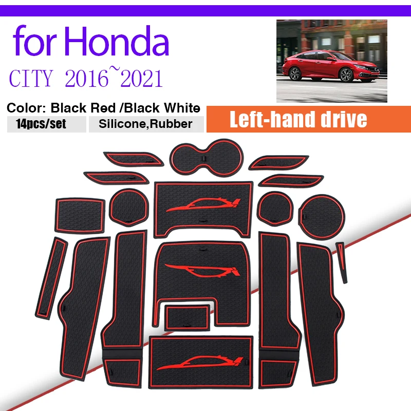 

Резиновый коврик пыленепроницаемый коврик для Honda Civic FC FK Тип R 10th 2016 ~ 2021 2017 противоскользящая дверь паз чашки Pad ворота Слот интерьер Авто