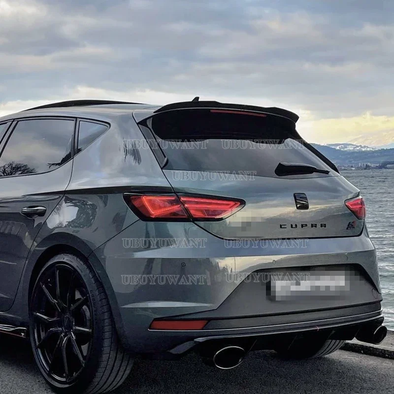Фото Спойлер на крышу для Aleron Seat Leon St Cupra Mk3, крыло для Seat Leon Cupra Mk3 13-21, углеродный цвет, задний верхний спойлер, удлинитель крыла №2