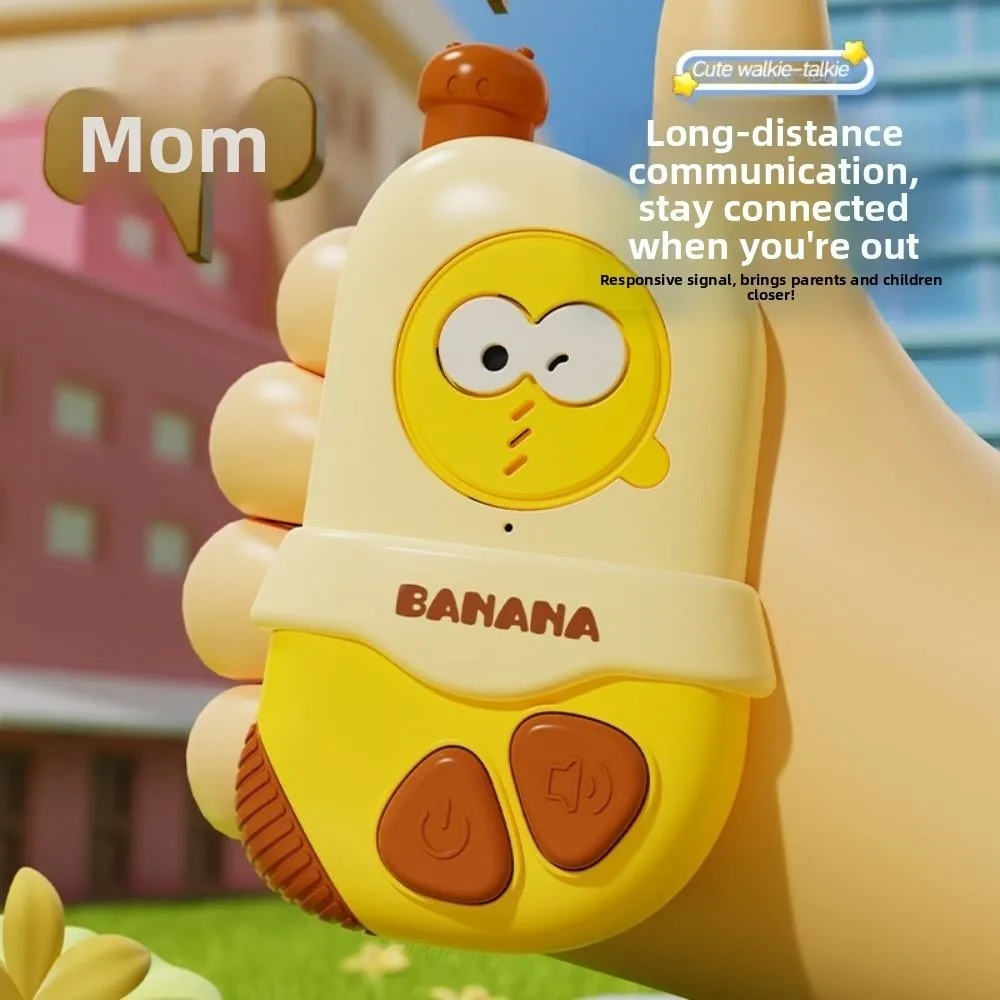 2Pcs Banana Kids Walkie Talkie Toys Cartoon Transceiver Mini Handheld Walkie Talkie Battery Powered No Radiation