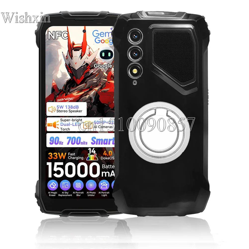 Ring Holder Shockproof Soft TPU Kickstand Case Cover