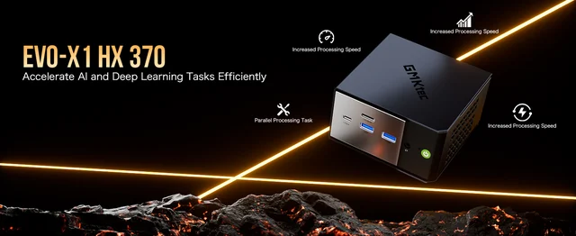 GMKtec EVO-X1 AMD Ryzen AI 9 HX370 Mini PC 12 núcleos 24 hilos