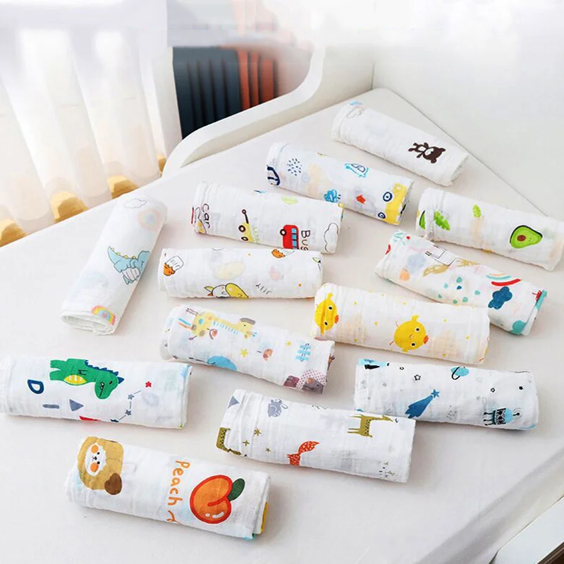 Baby Blanket Swaddle Wrap Infant Feeding Burp Cloth Towel Scarf 70x70cm Organic Cotton