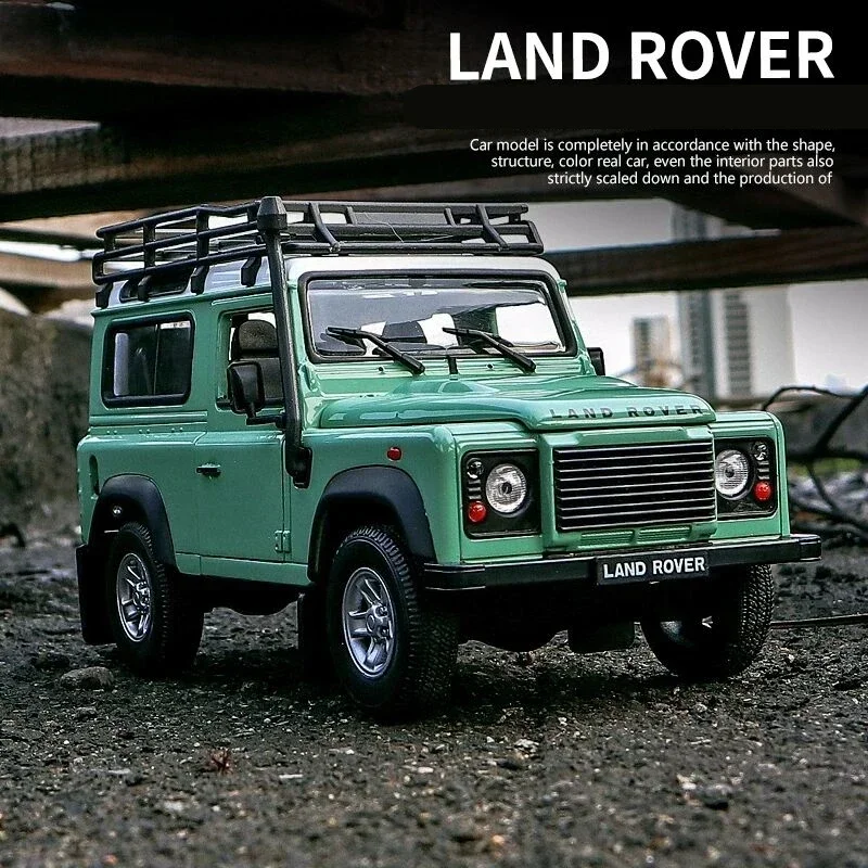 Welly 1/24 Land Rover Defender Alloy Off-Road Vehicles Model Diecasts Metal Toy Car Model Simulation Collection Childrens Gifts