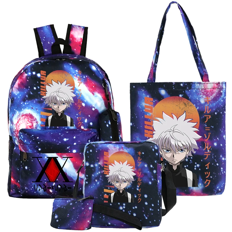 

Anime Hunter×Hunter School Backpack for College Students Fashion 3pcs/set Messenger Bag Japanese Manga Mochilas Daily Rucksack