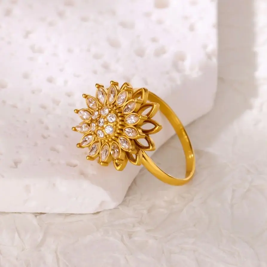 Dainty Zircon Rings Stainless Steel Women