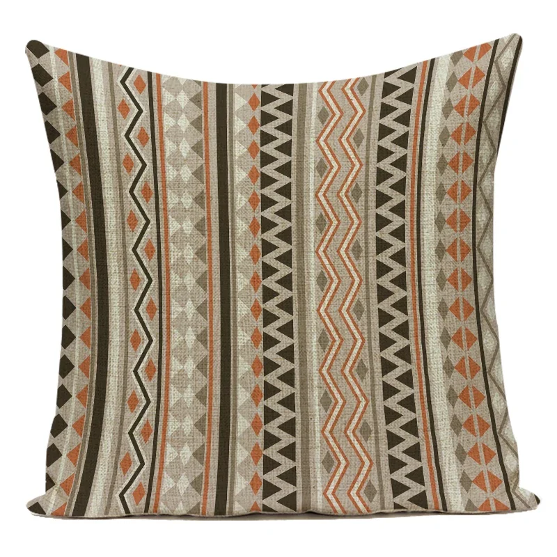Vintage Boho Geometric Cotton Linen Decorative Throw Pillow Cover