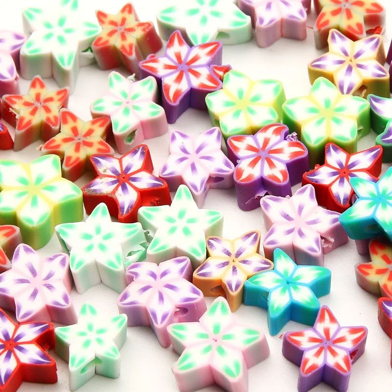 20/50/100 stücke 10mm Mix Blume Ton Spacer Perlen Handgemachte Polymer Clay Perlen Für Schmuck Machen diy Armband Halskette Zubehör – Detail 12