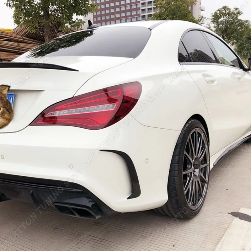 For Mercedes Benz W117 CLA 200 220 250 260 45 AMG 2014-2018 Rear Bumper Lip Spoiler Canards Wind Knife Splitter Car Accessories