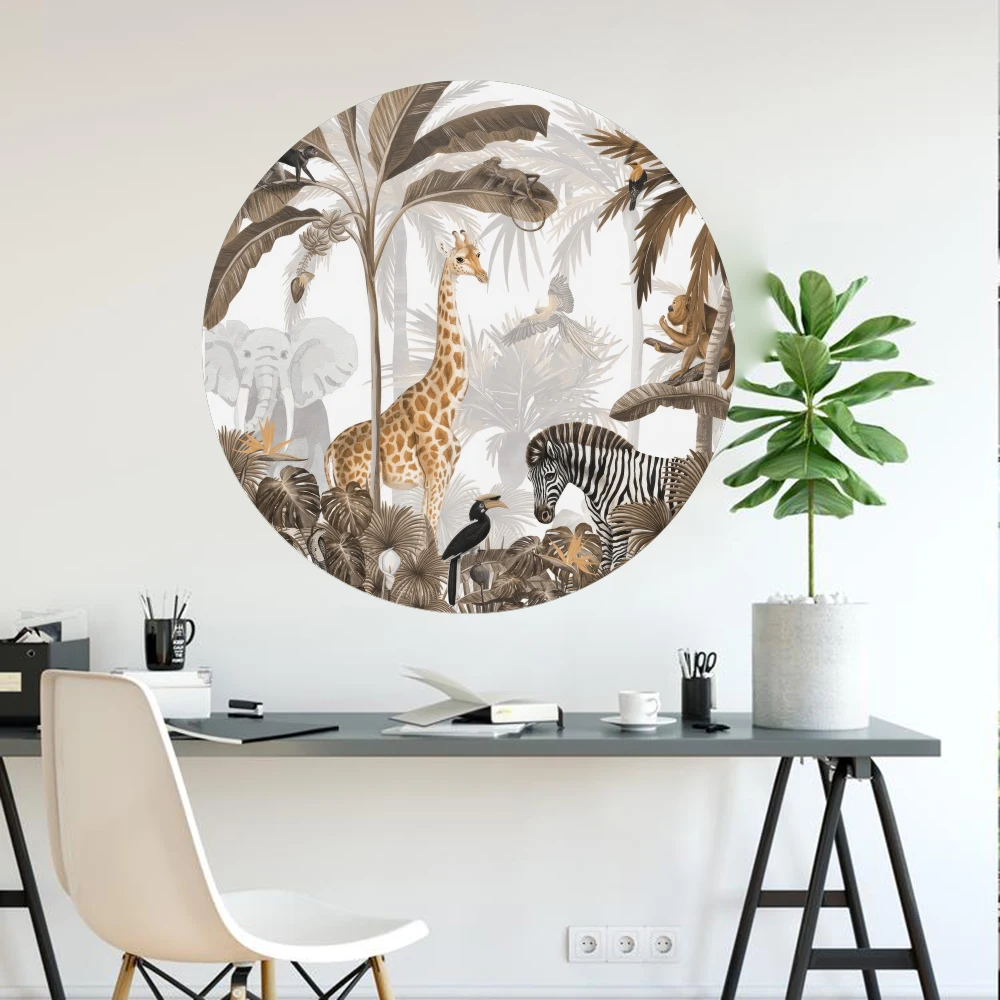 Adesivi murali safari con animali della giungla ad acquerello, decorazioni per cameretta dei bambini, zebra, elefante, leone, decalcomanie murali per cameretta dei bambini, arte safari - Italia