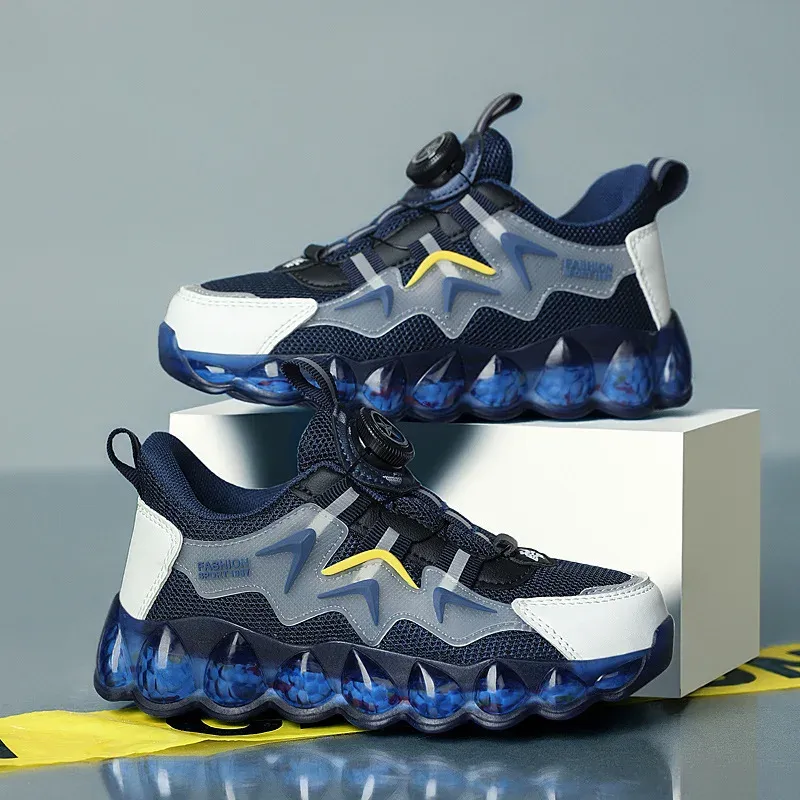 Children's Breathable Sports Shoes With Rotating Button Fashionable Soft Bottom Shoes For Boys And Girls Spring Autumn 2024 Dire