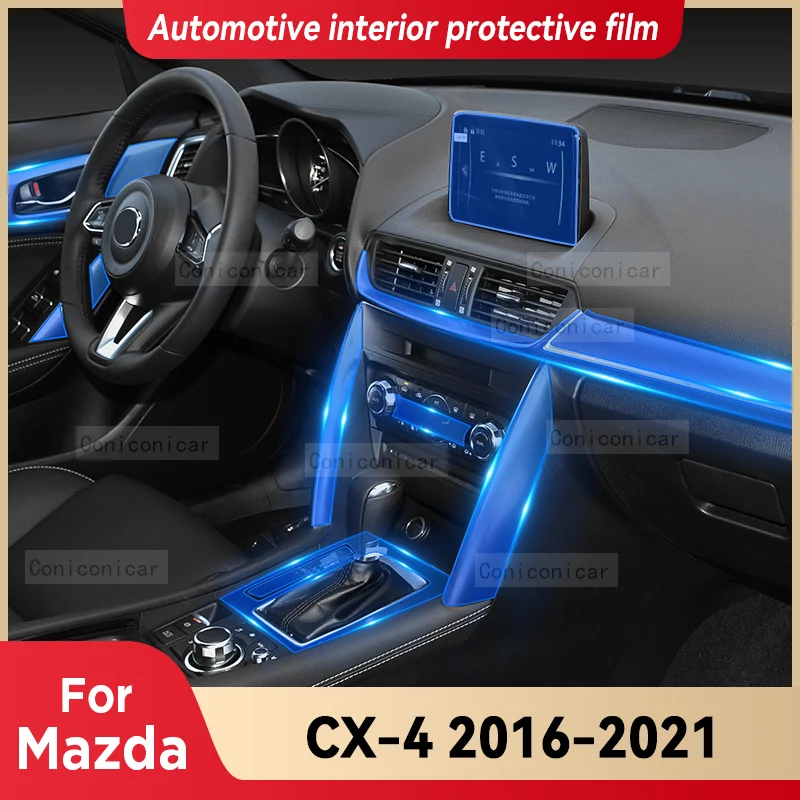 

For Mazda CX-4 CX4 2016-2021 Car Interior Gearbox Panel Anti-Scratch Protective Cover Repair Transparent TPU Film Accessories