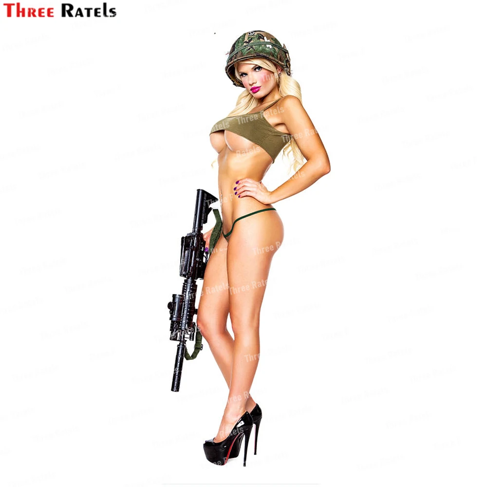 Three Ratels L211 Sexy m14 Sniper Personalized Creative Scratch Stickers Sexy Anime Girl Decals For Laptop Luggage Skateboard