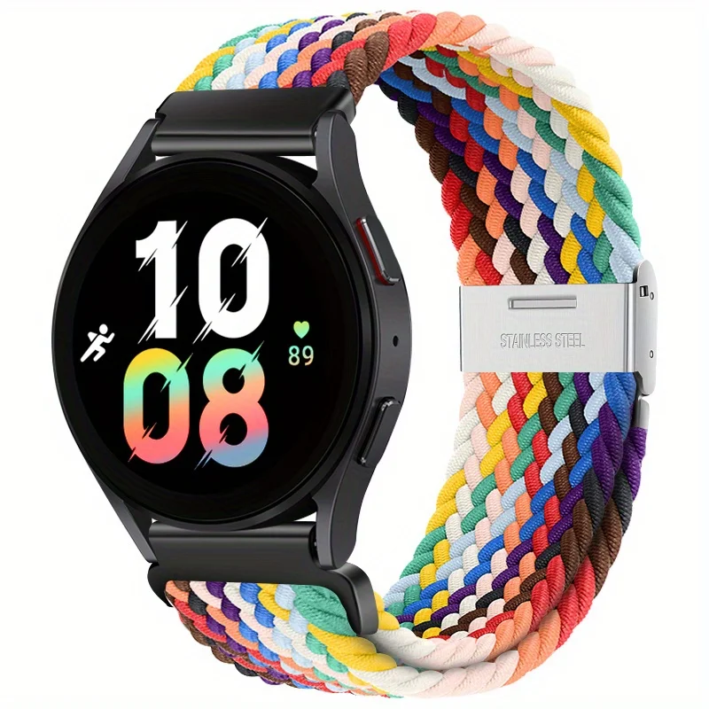 Nylon Watch Strap with Magnetic Buckle and Metal Adjustment Band, 22mm/20mm