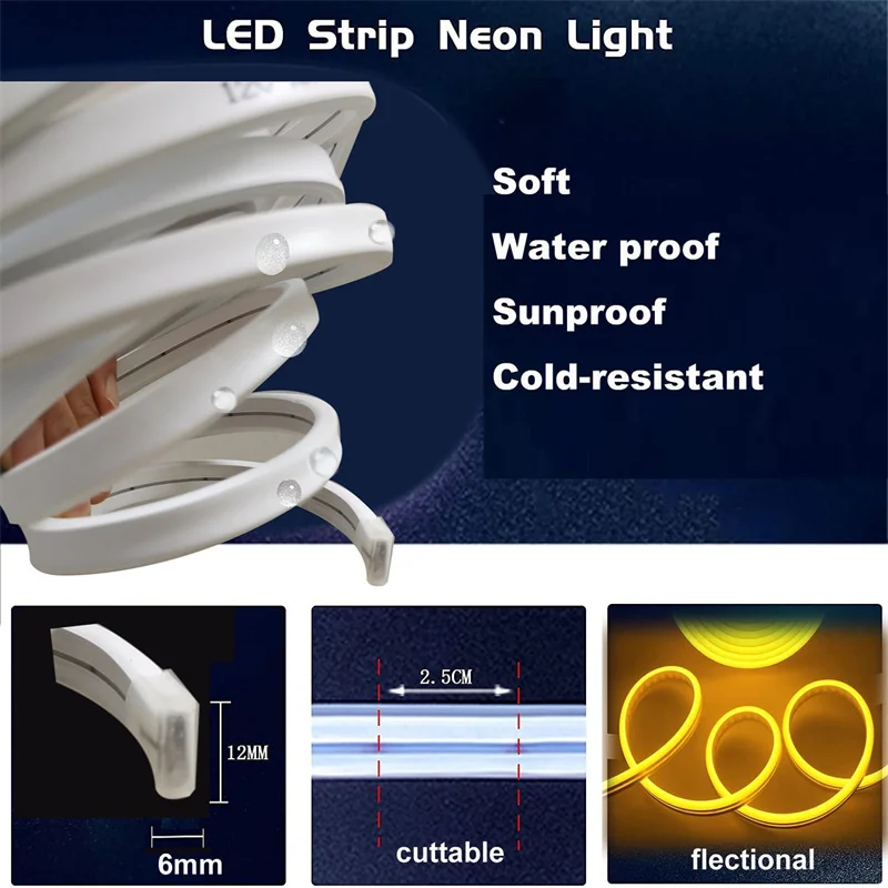 Description Picture 5 of item32.8ft/10m TUYA LED Lights Strip LED Neon Rope Light WIFI Waterproof Flexible Neon Strip Lights for Indoor Outdoor Decoration