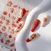 5D Relief Happy New Year 2025 Cute Snake Greetings Blessing Firecracker Adhesive Nail Art Stickers Decals Manicure Ornaments 3