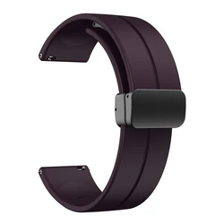 Silicone Magnetic Bracelet Watch Band (18/20/22mm) - 22mm (Berry Purple)