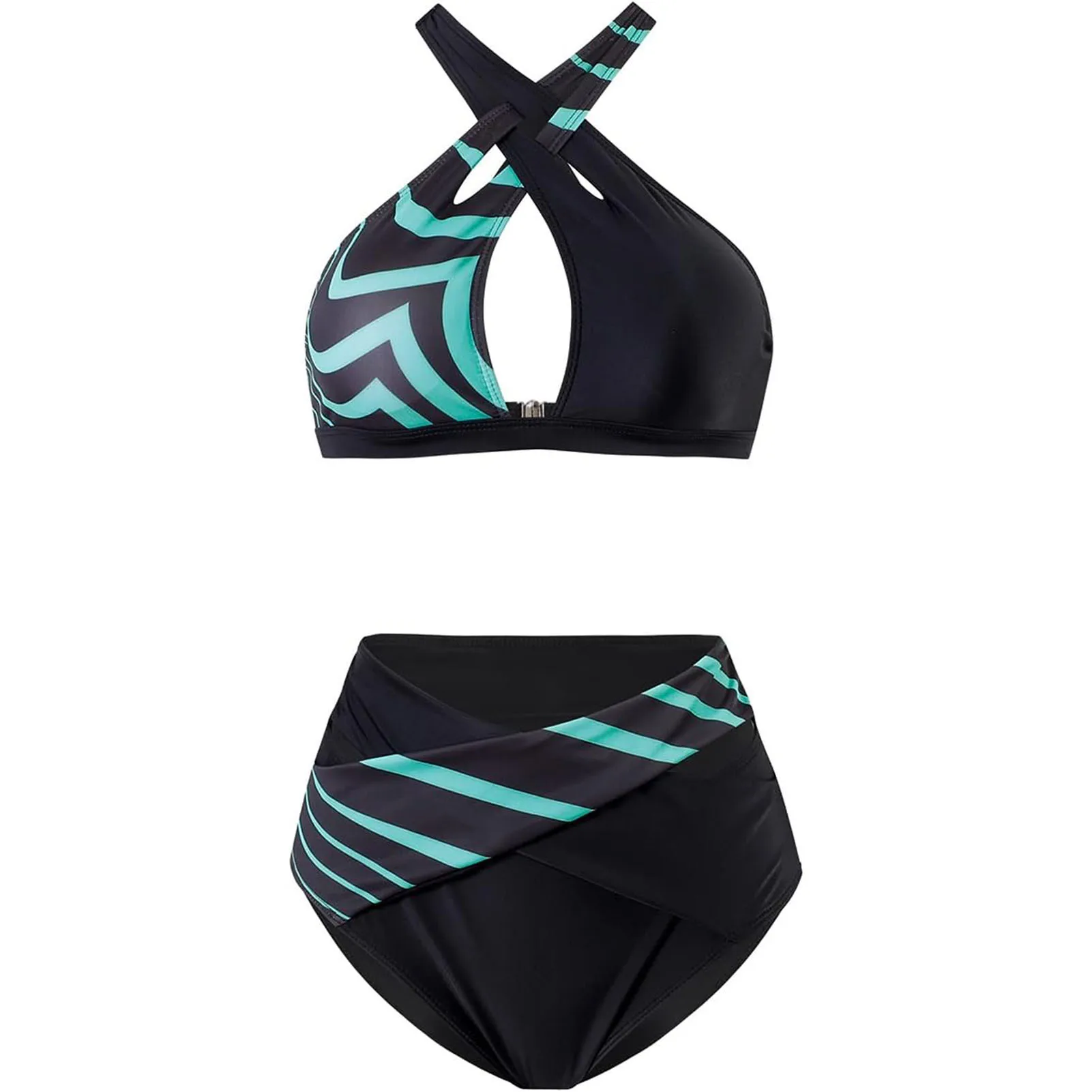 

Женское бикини с разрезом и принтом, женский бюстгальтер и трусики, комплект бикини, купальный костюм для женщин и девушек