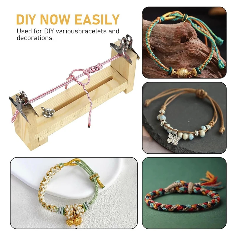 Wooden Bracelet Clamp, Wooden Clamp Bracelet Maker, Weaving Tool Kit, DIY Hand-Woven Clamp