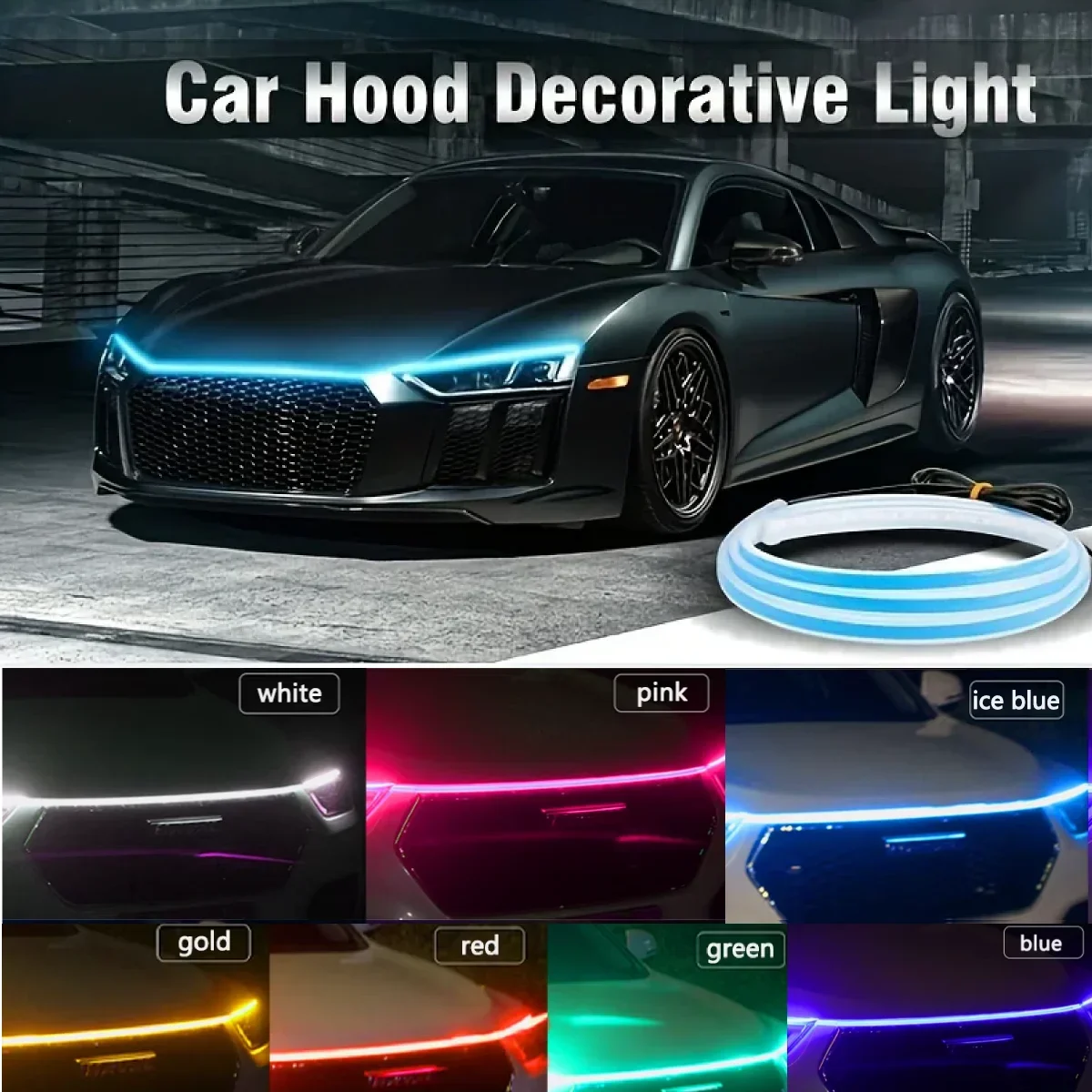 LED Car Daytime Running Lights Strip for Hood Decoration