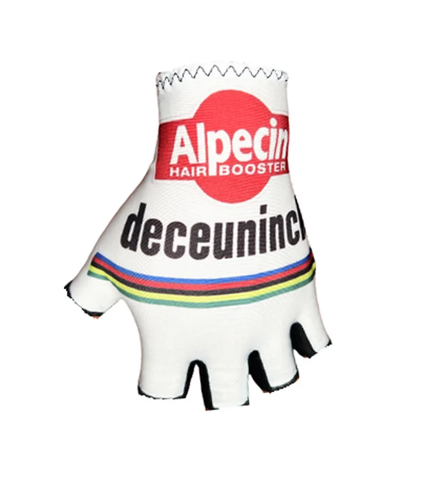 

2024 белая пара спортивных велосипедных перчаток Alpecin Deceuninck с полупальцами, велосипедные перчатки, гелевые перчатки для горного и дорожного велосипеда