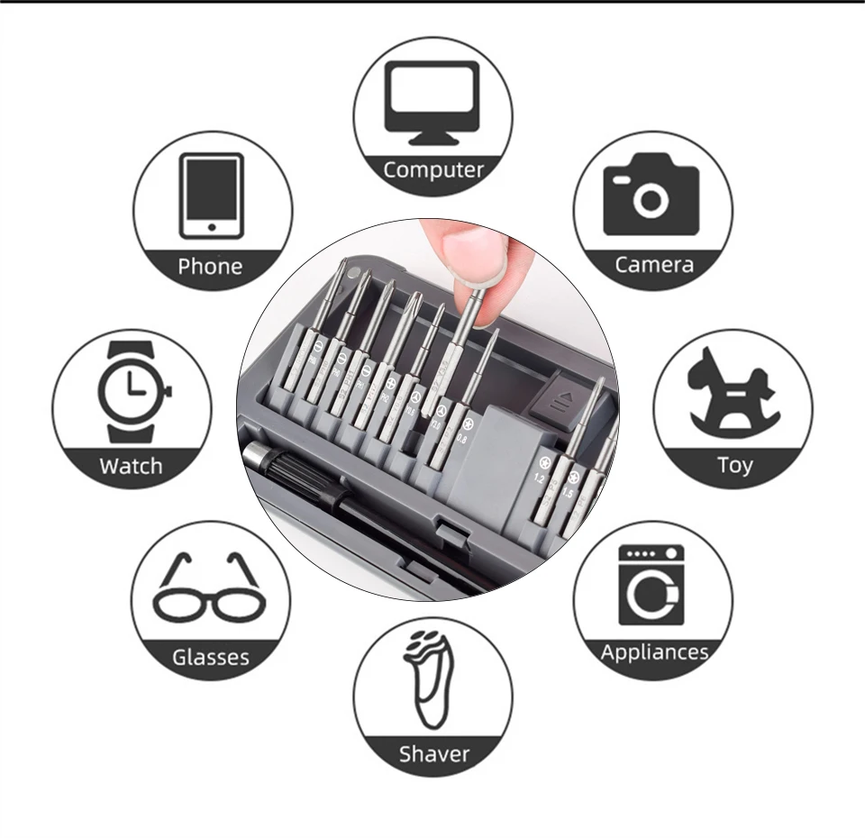 30-in-1-Präzisions-Schraubendreher-Set, magnetischer Schraubendreher, verlängerte Bits, Torx-Sechskant, PC, Handy-Reparatur, Schraubendreher-Set, Handwerkzeuge – Detail 9