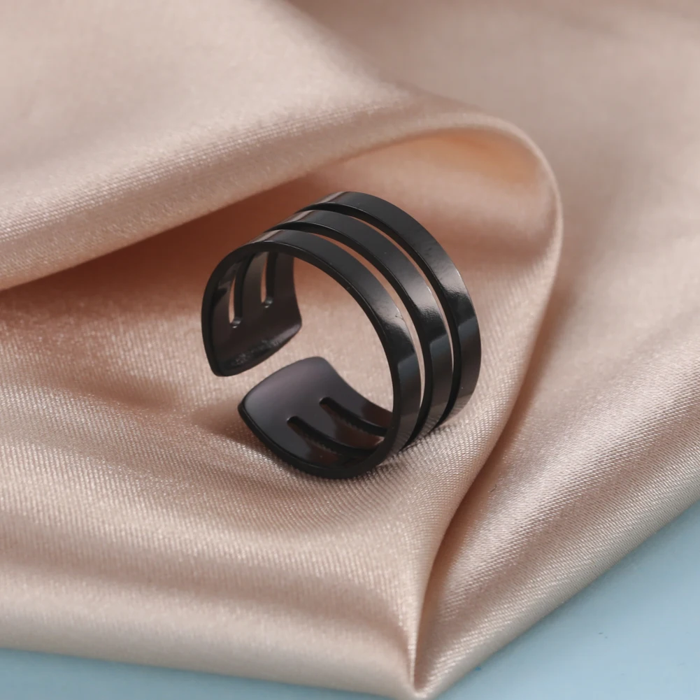 Unift Stainless Steel Simple Geometric Ring Men Women Adjustable Finger Rings Trendy Couple Minimalist Jewelry Accessories Gift stainless steel rings,finger rings,couple rings,fashion rings,fashion ring,metal rings