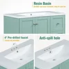 36" Modern  with USB Charging, Two Doors and Three Drawers , Small Bathroom Vanity Cabinet with Single Sink, Green 5