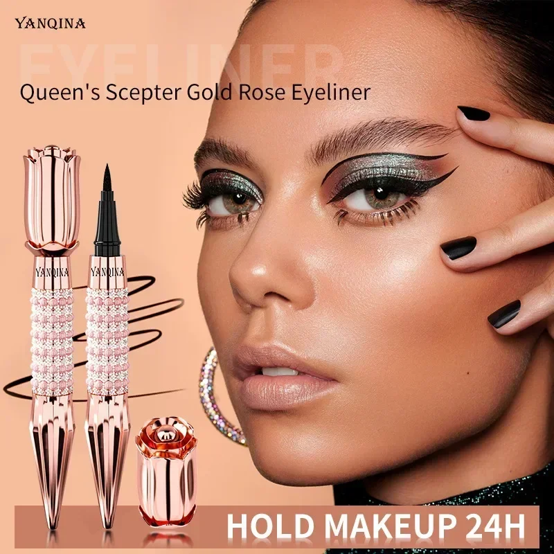 

Gold Rose Head Eyeliner Waterproof Makeup Not Smudge Queen Truncheon Pearl
