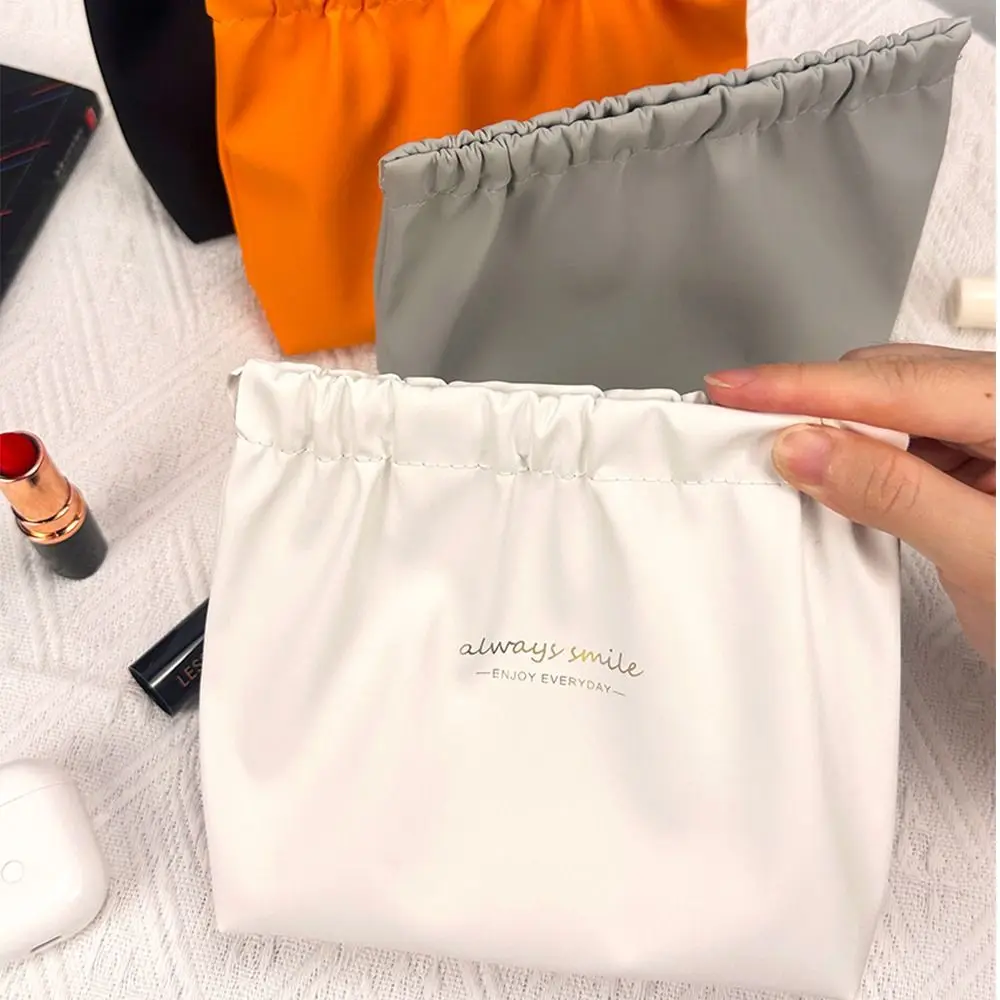 

Leaf Spring Bag Self-closing Cosmetic Bag Data Cable Storage Bag PU Large Capacity Storage Bags Travel Makeup Bag
