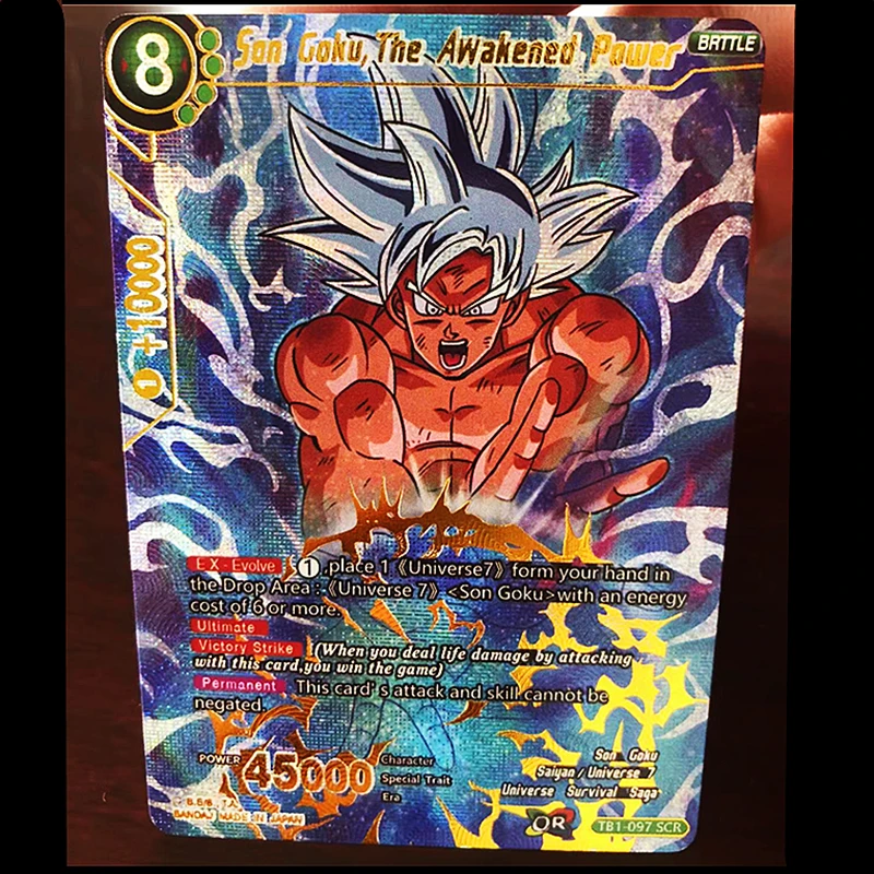 Tarjetas Flash de Goku Dragon Ball Super TCG para niños, tarjetas de  colección de juegos de VEGETA, MORO, Jiren, Broly, regalos para niños,  novedad de 2022 - AliExpress