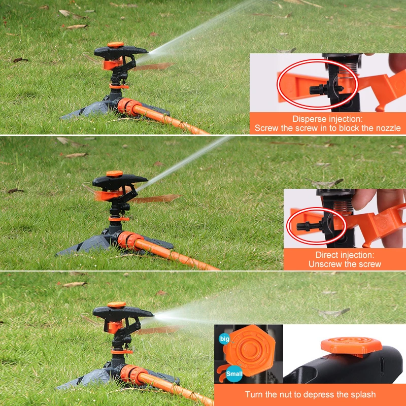 Irrigatore Rotante A 360° Per Giardino - Angolo Regolabile, Copertura Ampia, In ABS, Ideale Per Prato E Serra