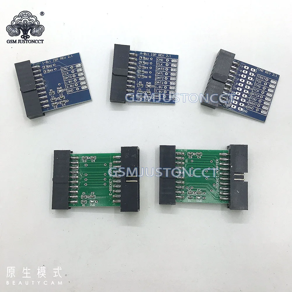 Original New 5 in 1Adapter set ( JTAG ISP 1BIT 4BIT U-SOCKET E-SOCKET ) For Easy Jtag Plus Box / ESAYJTAG Tool |