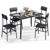 5 Piece Dining Table Set for 4, Modern Metal & Wood Kitchen Dinner Table with Chairs, Space-Saving, Perfect  Apartments 2