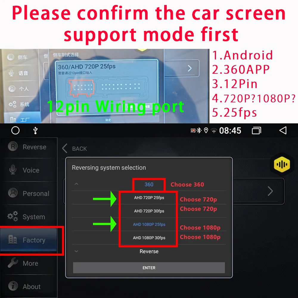 360 Panoramic Camera 1080P 360&deg; Panoramic Camera HD Rear / Front / Left Right 3D 360 Bird View Panoramic Accessories For Car Android Radio