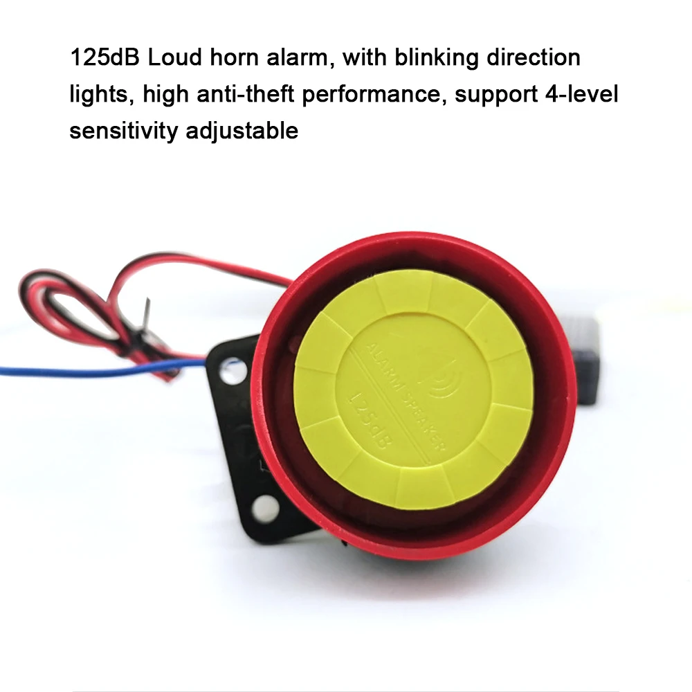 Motorcycle AntiTheft Alarms System Wireless Remote Engine Starter Stop with Remote Controller 125dB Horn for 12 V Motorcycle