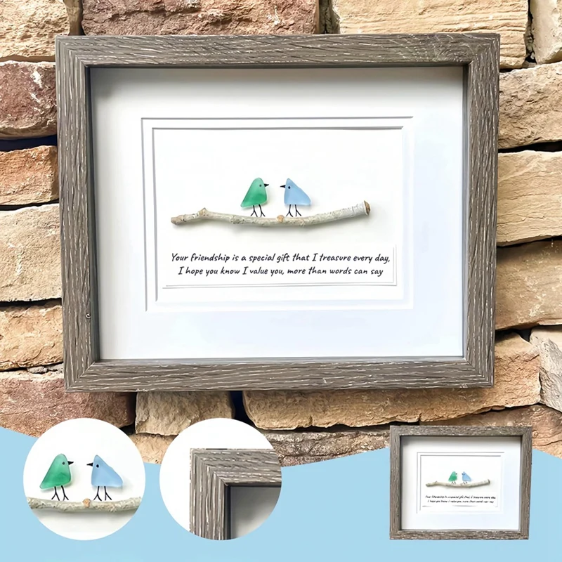 

Sea Glass Art Decorative Ornaments Photo Frame Ornaments Unique And Thoughtful Friendship Gift