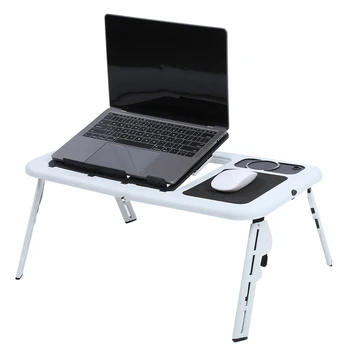 Adjustable Laptop Desk Lightweight Foldable Laptop Desk for Notebook PC Folding Car Bed Sofa Desk Stand Table Tray with Cool Fan 1