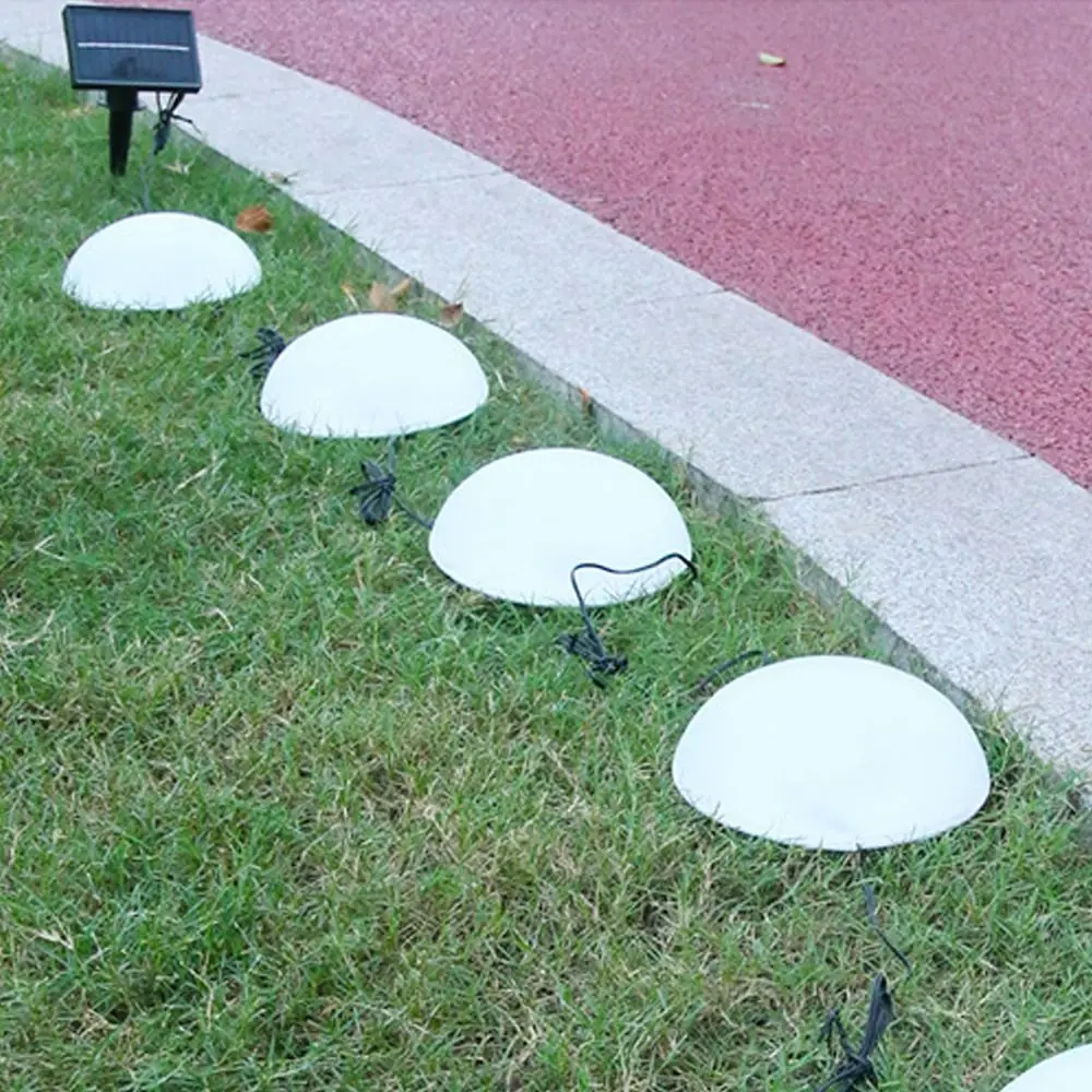 5pcs Half Ball Shaped Solar Ground Lights 1 Drag 5 Reusable Lawn Lamp Weatherproof Cobblestone Lamp Landscape Stairs Yard Deck