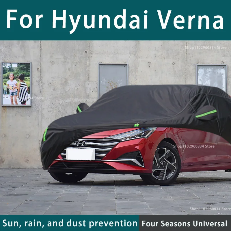 

For Hyundai Verna fit Outdoor Protection Full Car Covers Snow Cover Sunshade Waterproof Dustproof Exterior black car cover