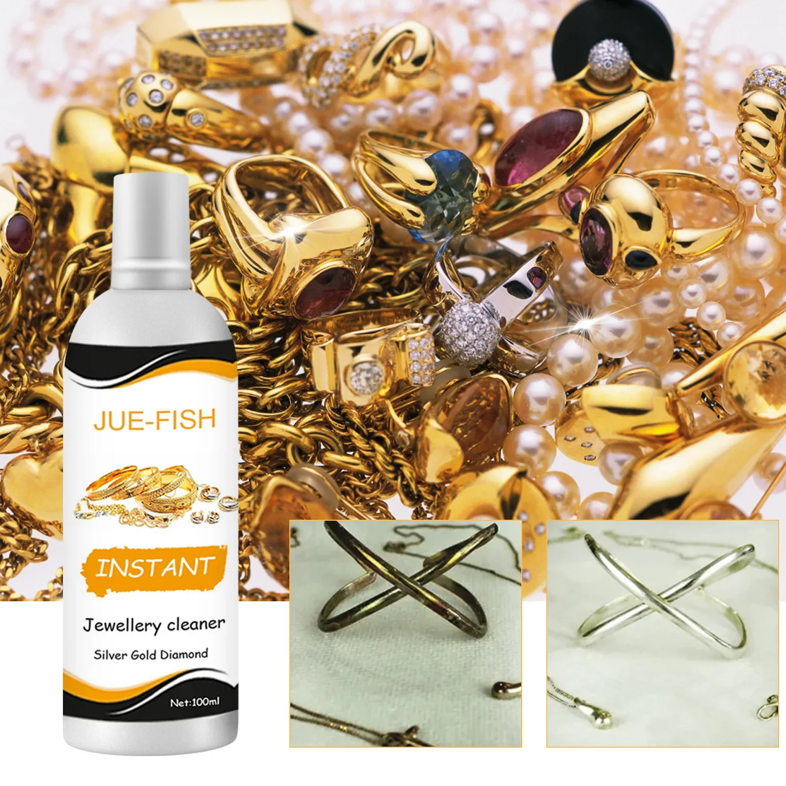 

jewelry cleaning liquid jewelry decontamination cleaning maintenance gold and silver glass surface blackening care cleaner