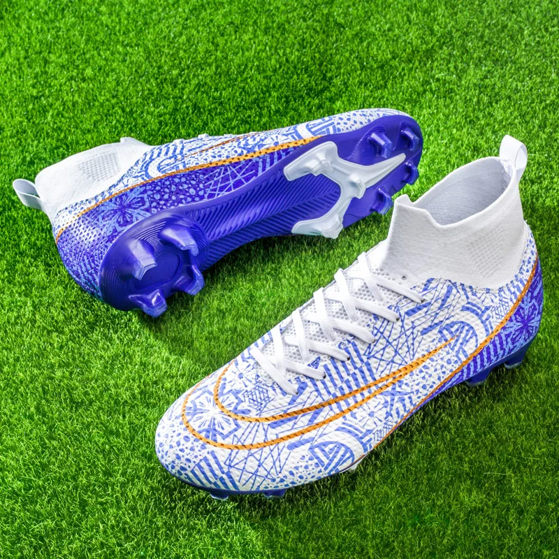 Football Shoes Classical Men Soccer Shoes Professional Field Football Boots FG/TF Grass Training Soccer Sneakers Anti-Slip Ankle Cleats Shoes