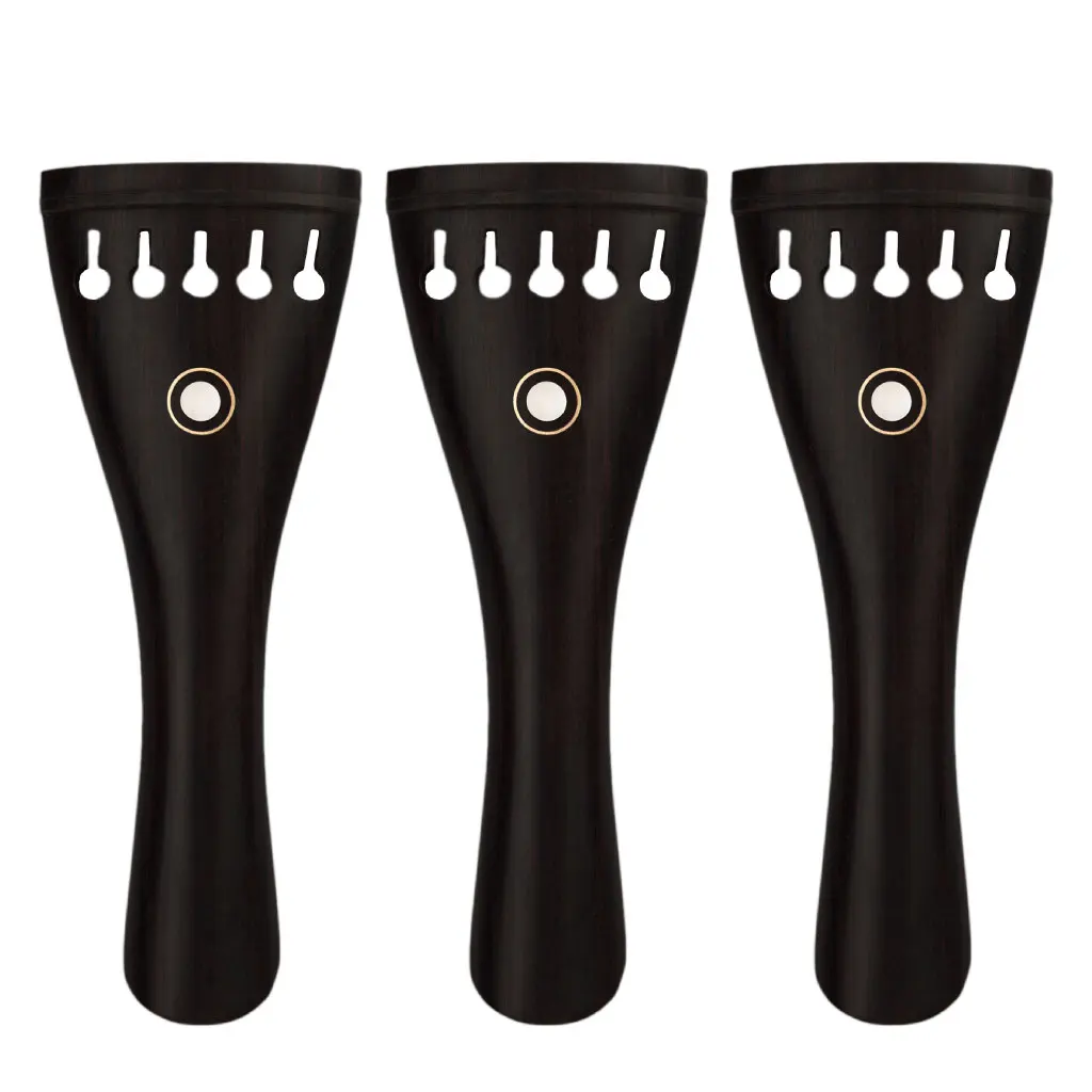 

3 PCS 5 Strings 4/4 Violin Tailpiece Ebony Fiddle Tail Piece R & J Style Paris Eye Inlay DIY Violin Instruments
