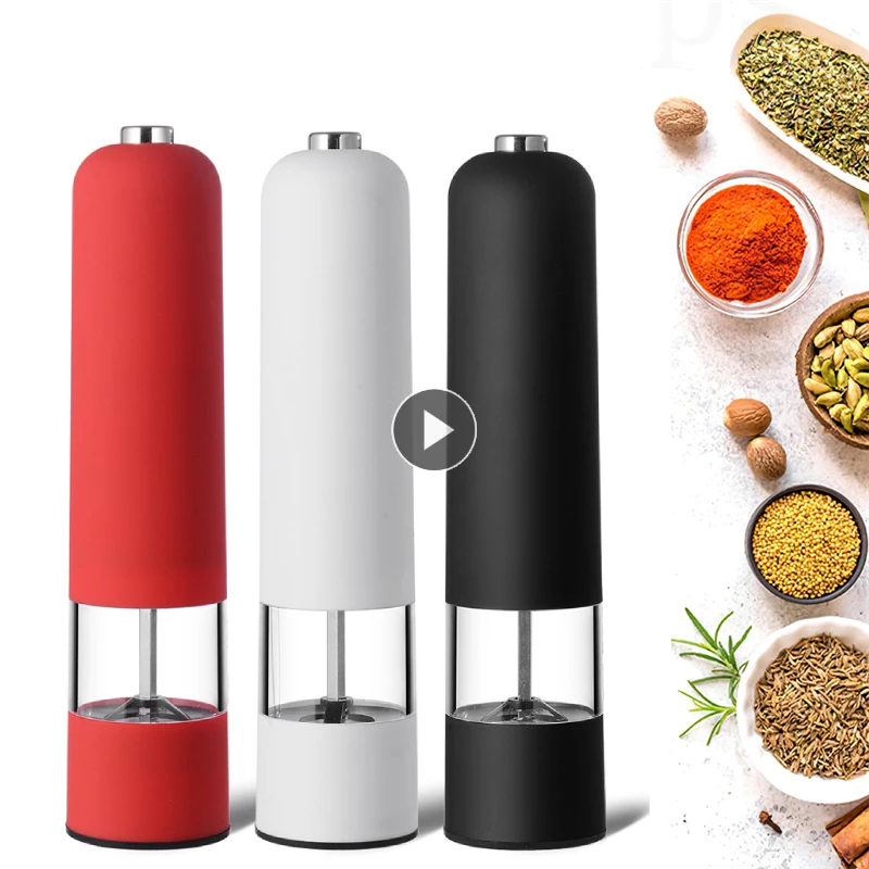 OVENTE 2 in 1 Stainless Steel Sea Salt and Pepper Grinder with Ceramic  Blade, Automatic One Hand Operation & Battery Operated Salt & Pepper Mill  Easy