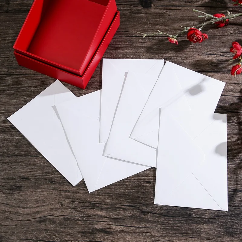 50 white 15.7 &times; 10.6cm envelopes with flip cover, suitable for engagement invitations, wedding invitations, announcements, etc